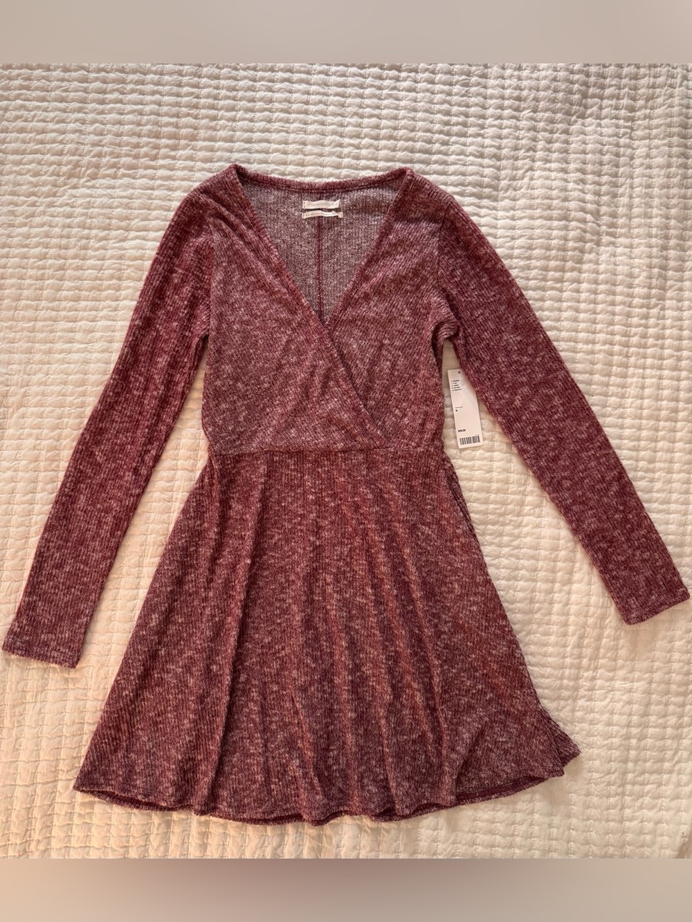 Urban Outfitters burgundy marl Coraline Cozy wrap mini dress- Size M